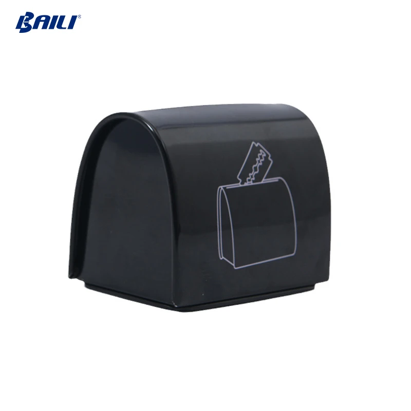 

Portable safety razor blades small storage recycling box tin blade box disposal case, Black/customized