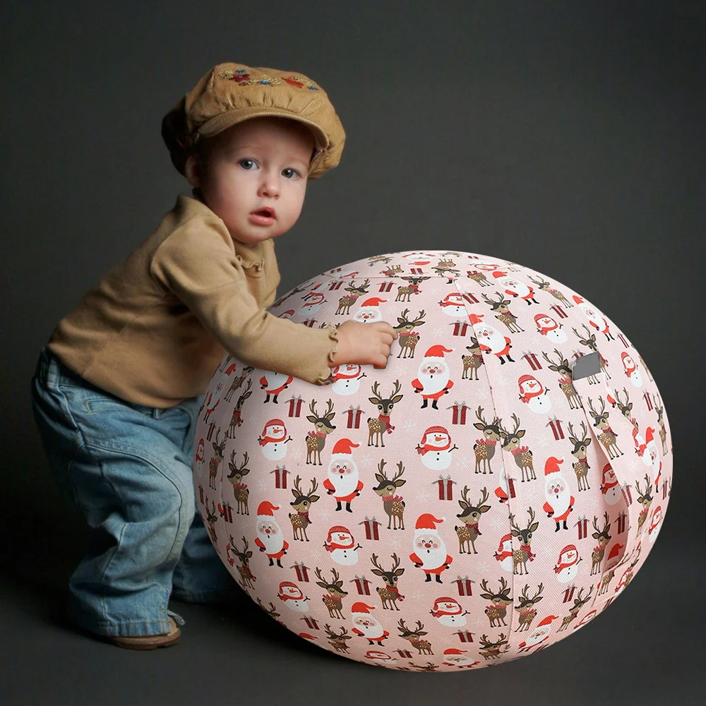 
55cm Christmas Holiday Yoga Ball Chair Sitting Ball Chair Withl Cover 