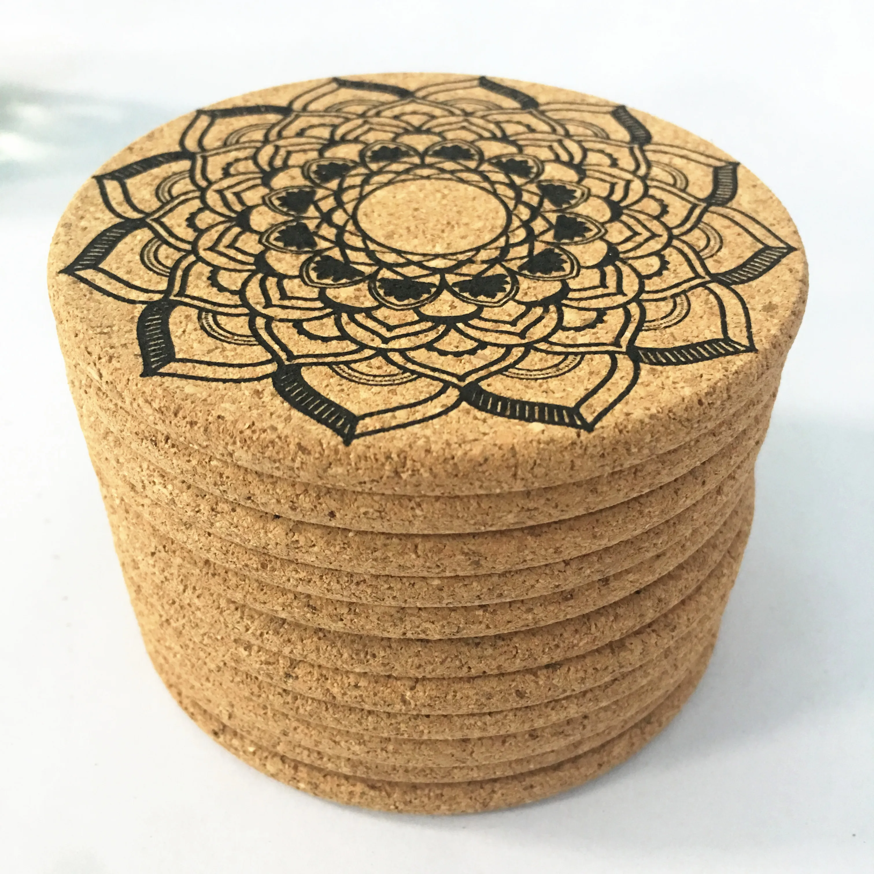 

XS ltd. Quick Shipping Hot Sale Custom Printed Blank Round Absorbent Wood Cork Coaster