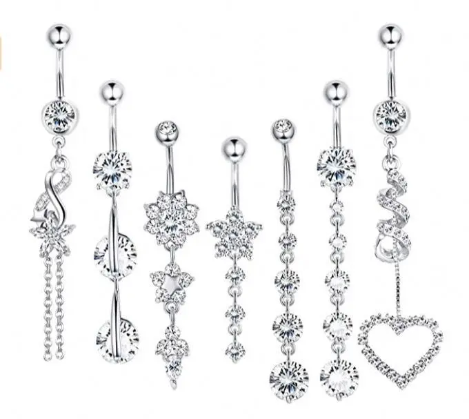

2021 new belly ring stand clip on belly ring, Silver,rose gold