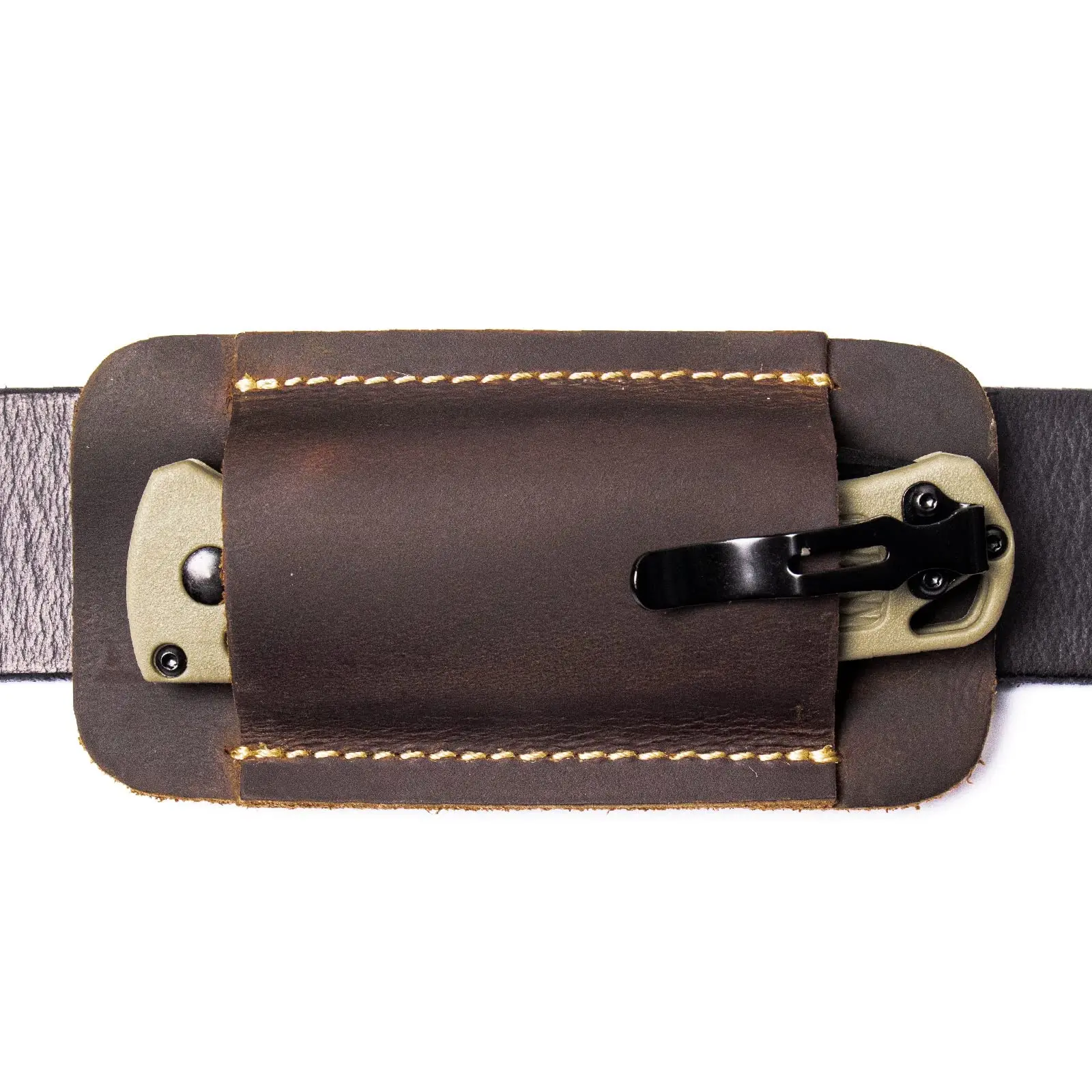 

Genuine Leather Knife Sheath Holster Horizontal Carry Leather Sheath for Belt Edc Pocket Organizer for Men
