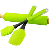 

Silicone Brush/Spatula Heat Resistant BBQ Brushes Cake Cream Spatula Pastry Baking 2PC Sets