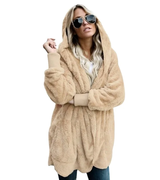 

2020Hot sale autumn and winter cashmere thermal cotton-padded clothes mid-length double-sided anti-fur long sleeve coat