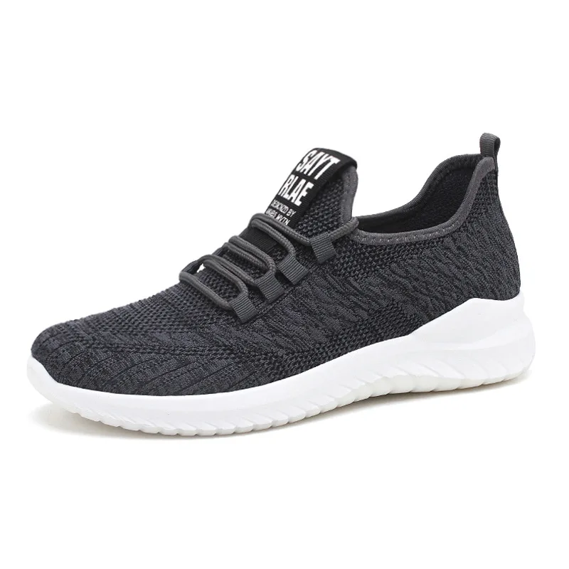 

Sneaker The new men's trend of 2021 fly weave strap breathable The bottom of the popcorn running shoes, Black