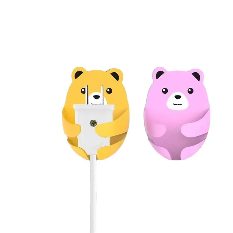 

Hot Sale Cartoon Hug Bear Free Punch Plug Hook For Kitchen Bedroom, Yellow, blue, orange, pink