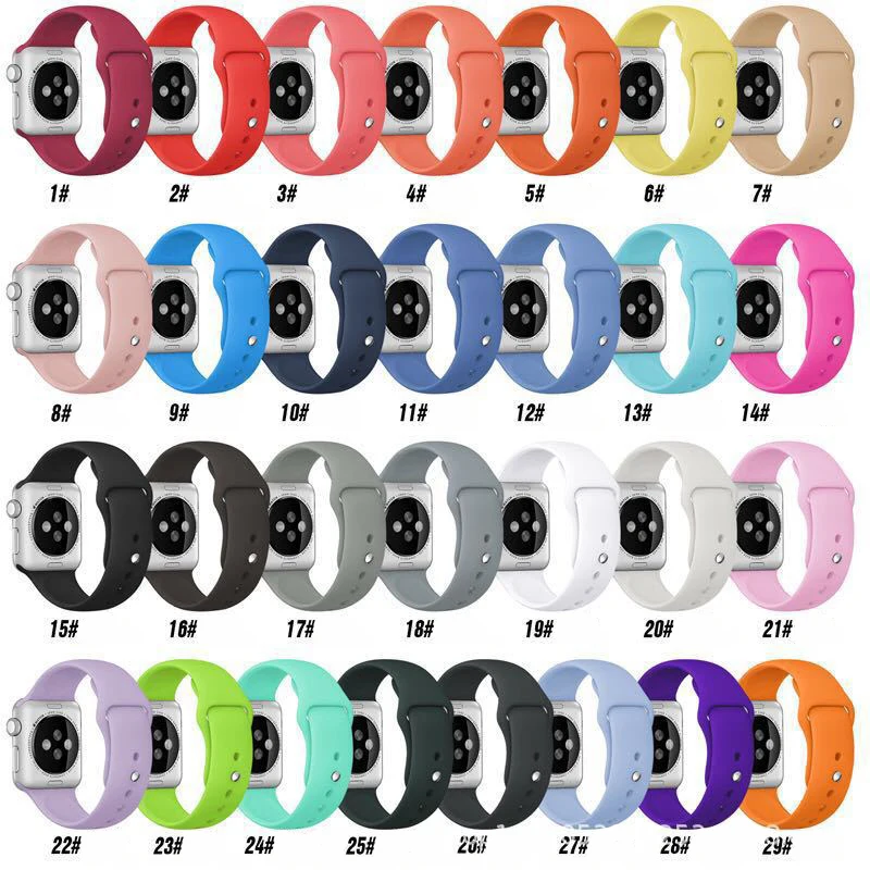 

Sport silicone smart 2atch band accessories 38mm 40mm 42mm 44mm silicone wristbands, Colorful