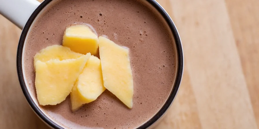 Brie melting into hot chocolate
