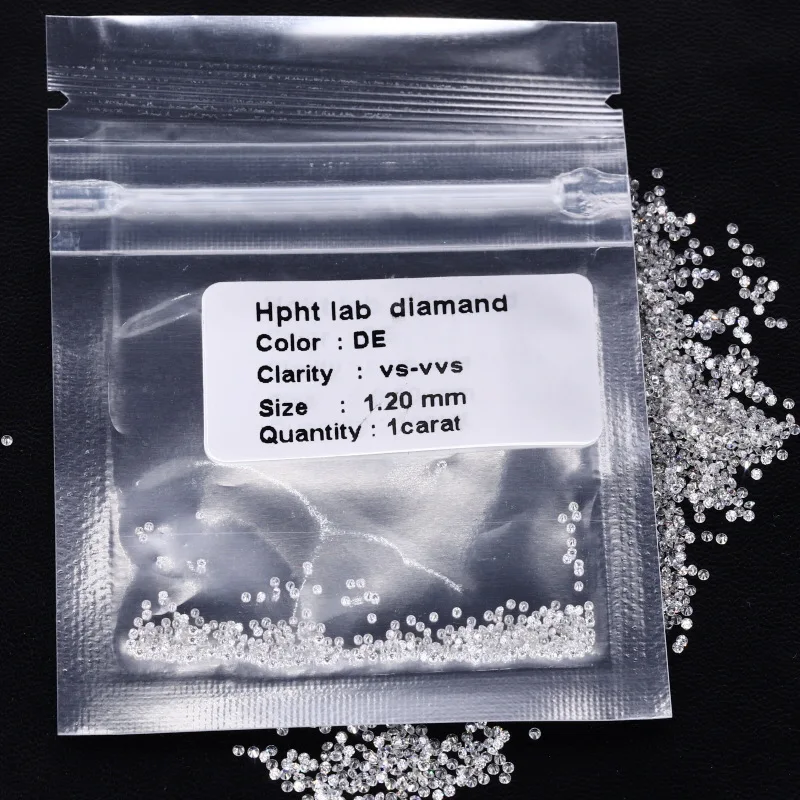 

GIA Certified Wholesale 1carat Price VS1 Round 0.8-2.9mm Synthetic Polished Cultivated HPHT Loose Lab Created Diamonds 1ct 2mm