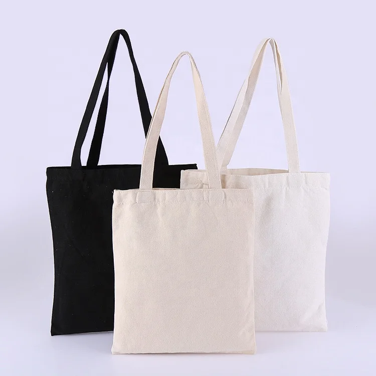 

2022 New 12oz Custom Big Black Plain Natural Recycled Tote Bag Canvas Cotton Canvas Shopping Bag