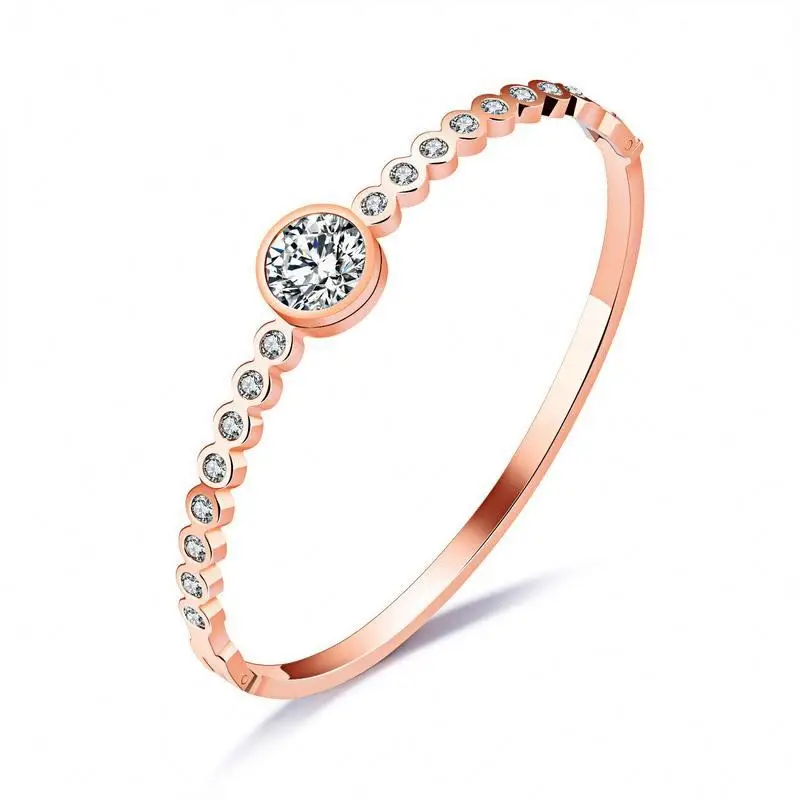 

New Arrival Women Charm Bracelet Stainless Steel Fashion Jewelry, Rose gold
