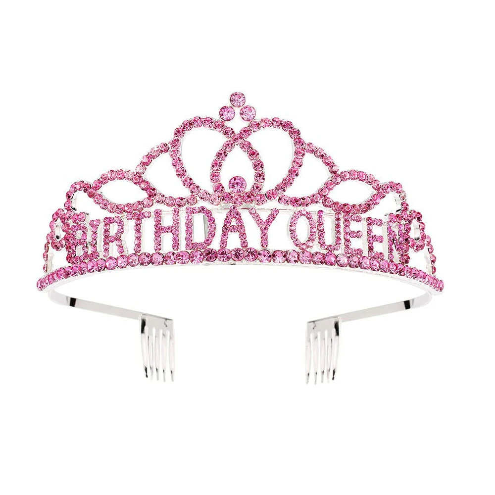 Birthday Queen Crown for Women Sash for Women Birthday Tiara for Women Birthday Girl Headband Princess Crown Rhinestone