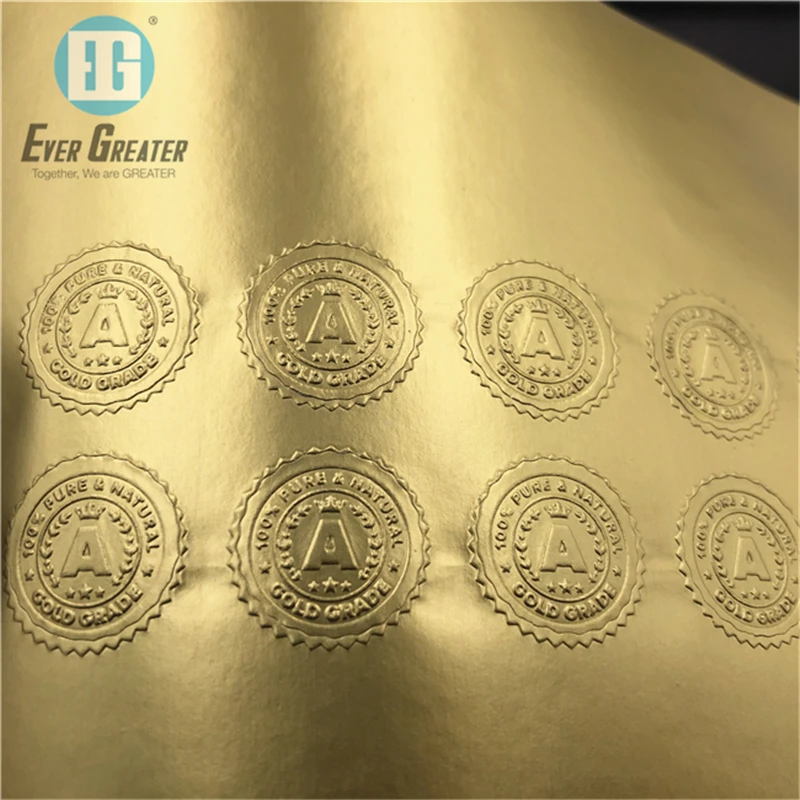 Custom Foil Sticker High Quality Gold Selfadhesive Foil Vinyl Sticker