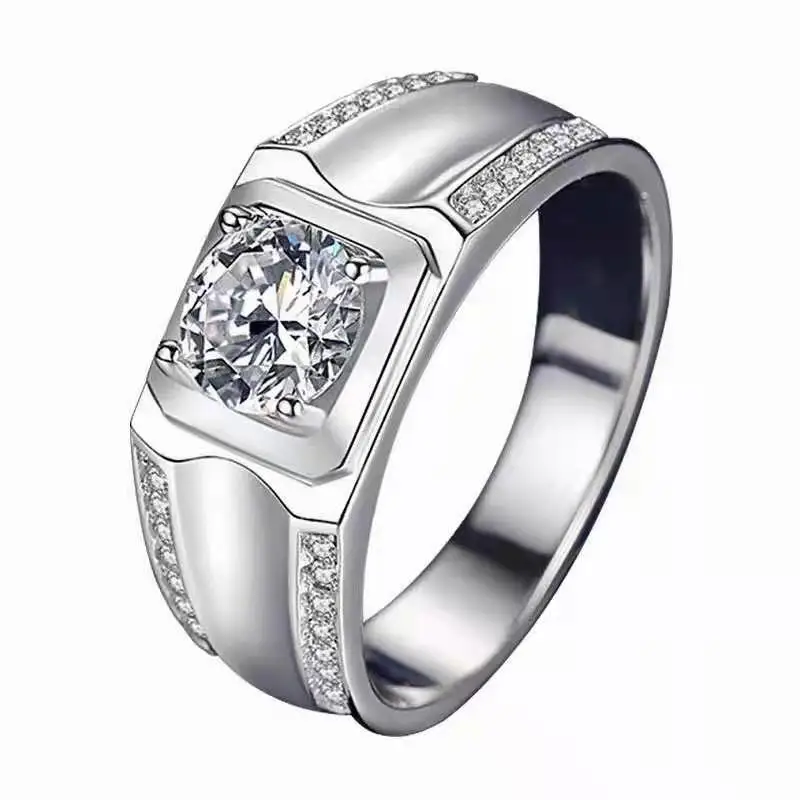 

Fashion New design women Wedding sterling silver moissanite Engagement Ring for men