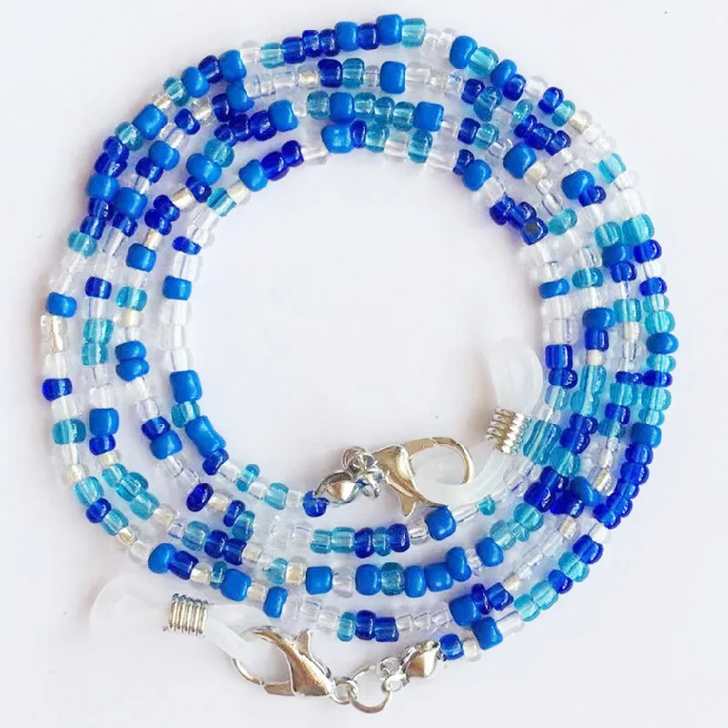 

New Metal Accessories Silica gel glasses chain beaded glasses chain Fashion Eye Glasses Mask Chain wholesale, Multiple colors