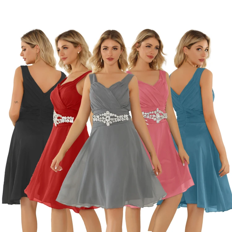 

New Style Modern Short Elegant Luxurious Evening Dress Bride Maid Wedding Dress