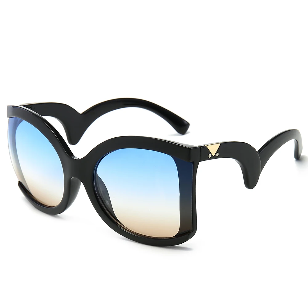 

2021 promotional women high quality New sunglasses irregular trendy gradient Custom engraved oversized Fashionable sunglasses, Custom colors