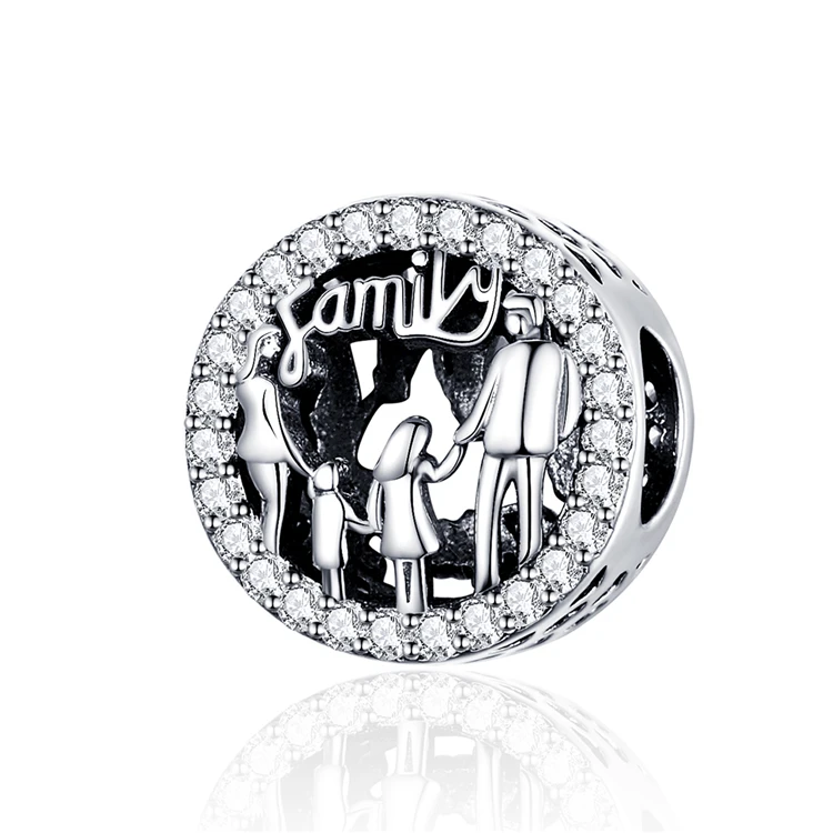 

Qings Love Family Forever Charms Bead OEM/ODM 925 Sterling Silver Zircon Charm Pendant