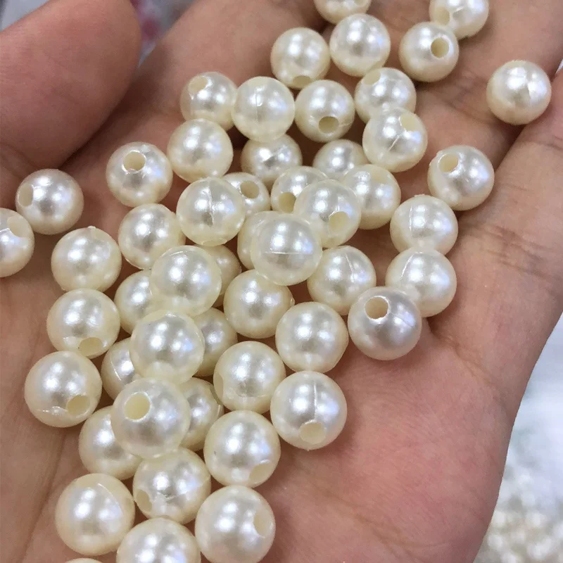 

Factory Price Cream 8mm Round Plastic Pearl Beads, Pearl color as request