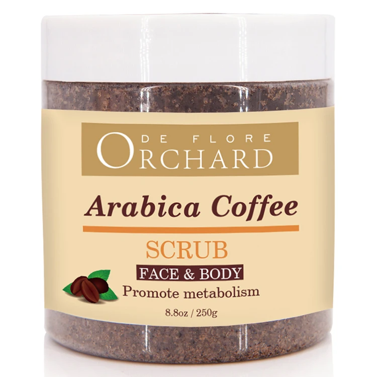 

Private Label Skin Care Exfoliating Natural Body and Face Coffee Scrub for Acne, Cellulite and Stretch Marks, Brown