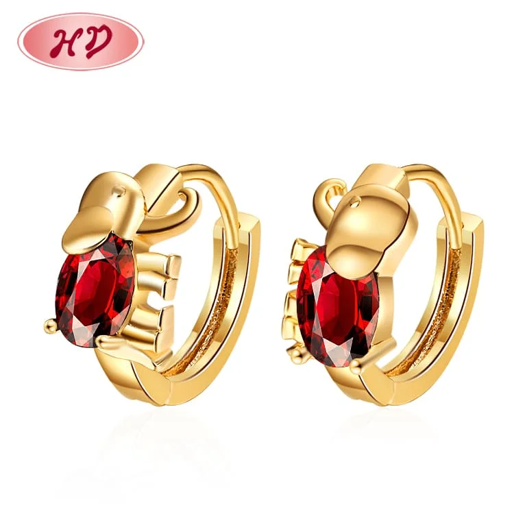 Wholesale jewellery bulk zoo collection animals cute elephant small huggie earrings for girls