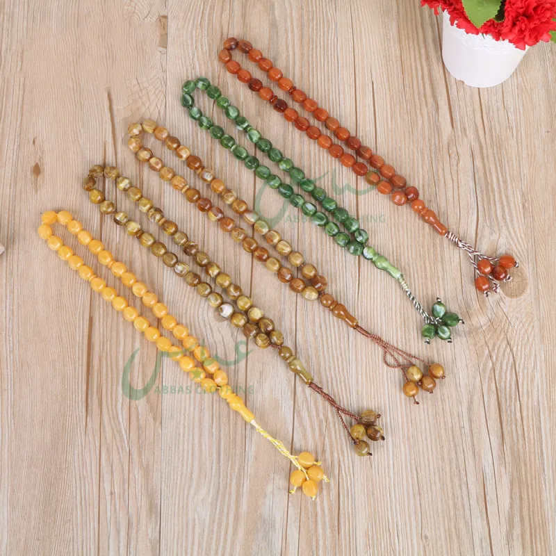 

RTS 2021 New Products Tesbih Islamic 33 6*10mm Cheap Prayer Beads, Mix