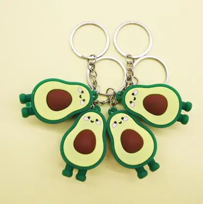 

2019 New Simulation Fruit Avocado Silicone Keychain Pendant Fashion Jewelry Key Ring Gift Key Chain For Women Men