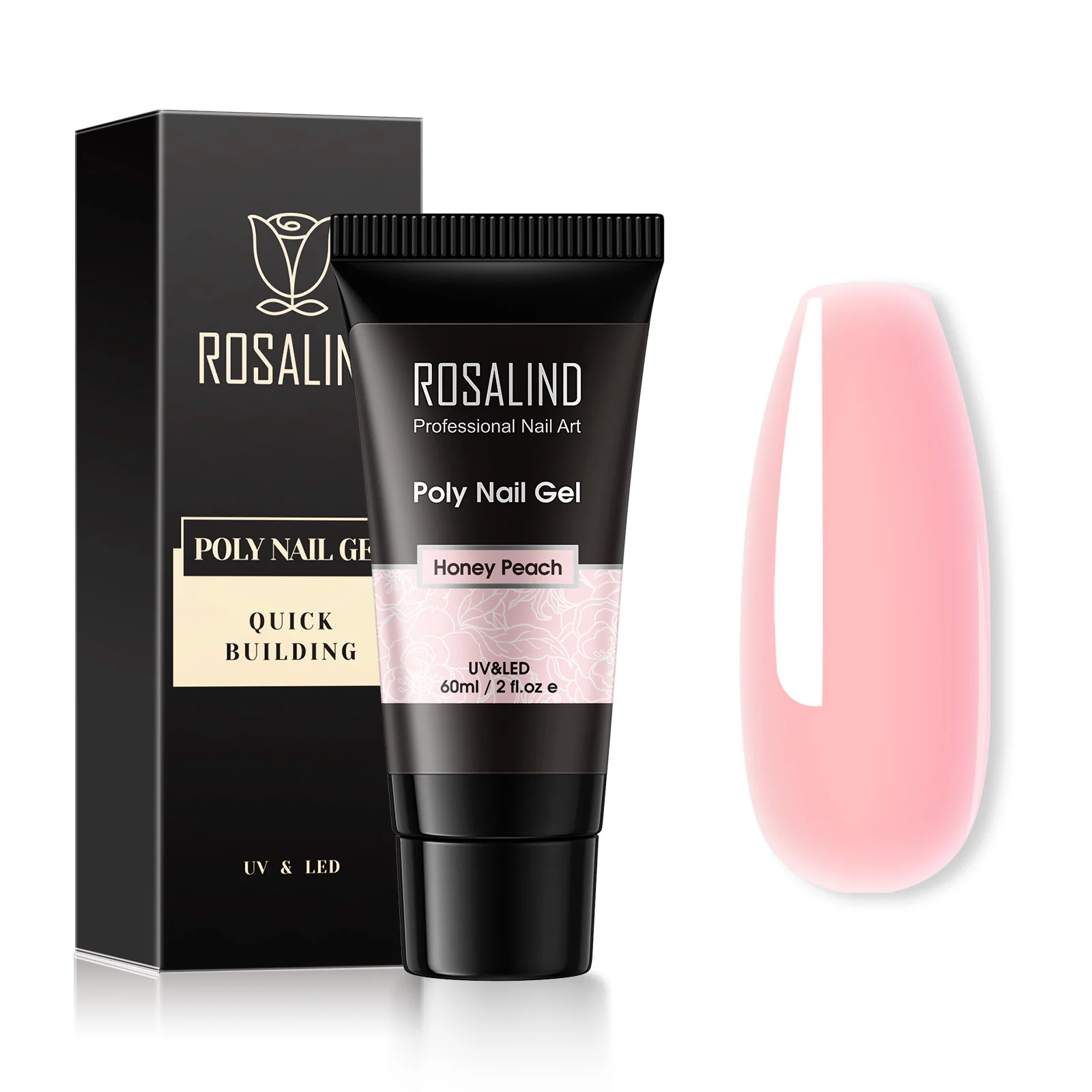 

ROSALIND Professional private label diy easy pink color soak off polying gel uv quick dry no burn uv nail extension gel