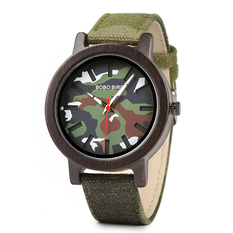 

BOBO BIRD Mens personalized Wooden Watches Relogio Masculino Casual Quartz Wrist Watch Men's PU Leather Watches