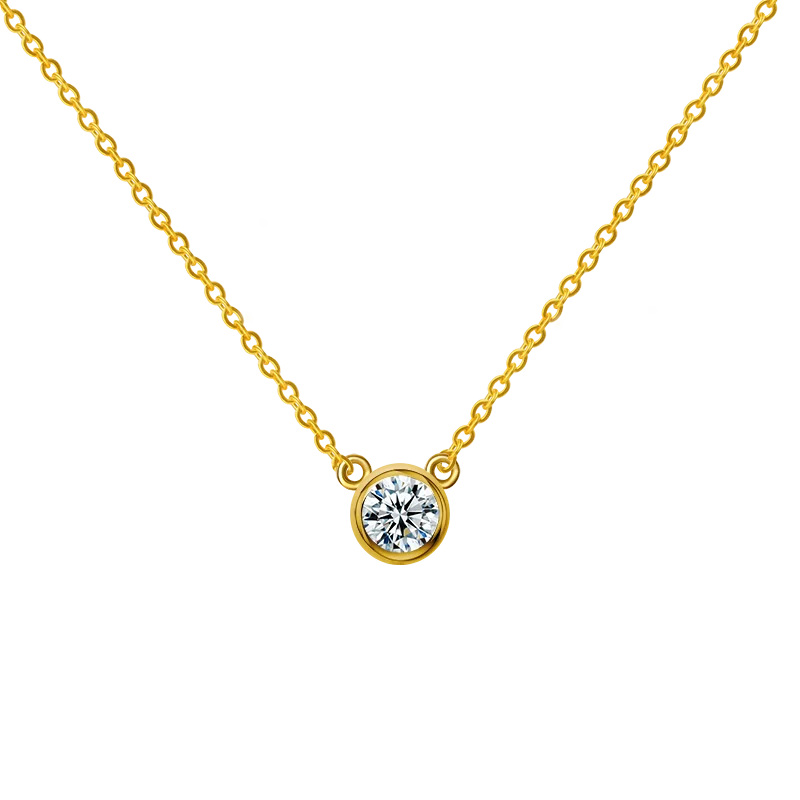 

starsgem hpht lab grown diamond 18K yellow gold 1ct diamond necklace for women