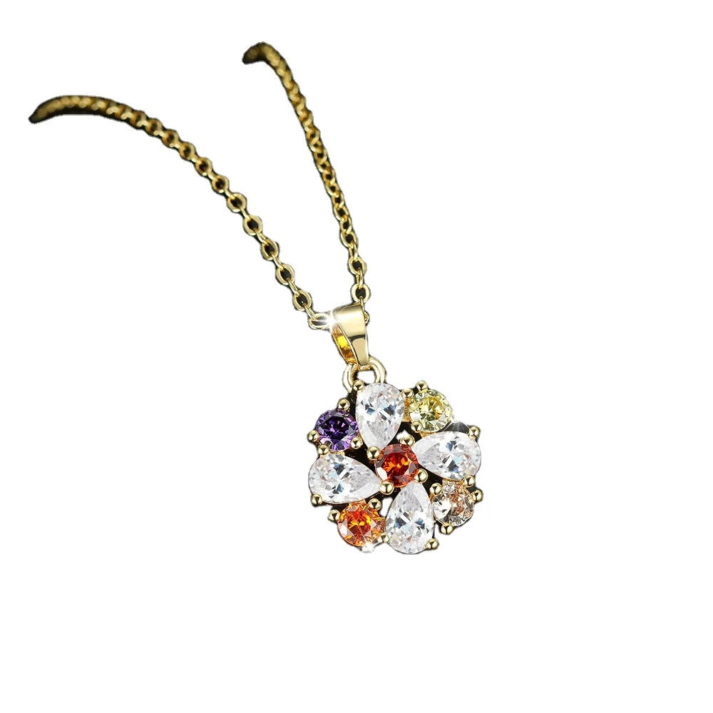 

Fashion Simple Plain Women Jewelry Men Gift Gold Filled Jewelry Stone 18K Gold Necklace