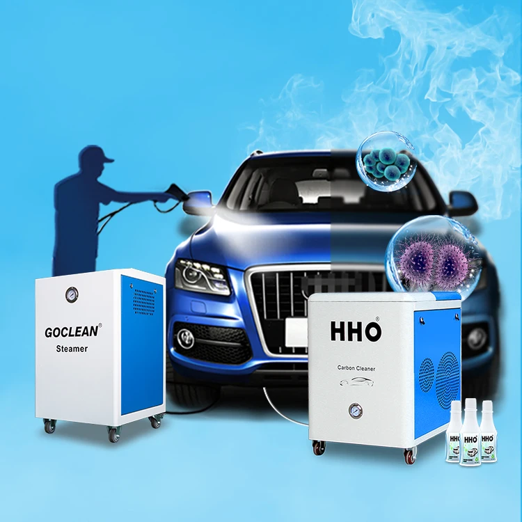 

MobileService Car Wash Care Detailing Equipment EnergyFuelWatersaving HHO Carbon Cleaning+GOCLEAN Steam Cleaner Car Wash Machine