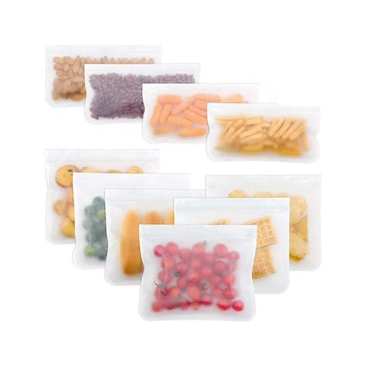 

Leakproof Reusable Fresh Sealed Freezer Kitchen Organizer Sandwich Zipper Lock Reusable Sealer Silicone Food Storage Bag