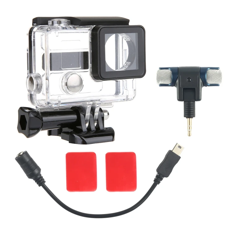 

Wholesale 2 in 1 30m Waterproof Diving Case Housing Protective Case with Stereo MIC Microphone for GoPro HERO 4 / 3+ / 3