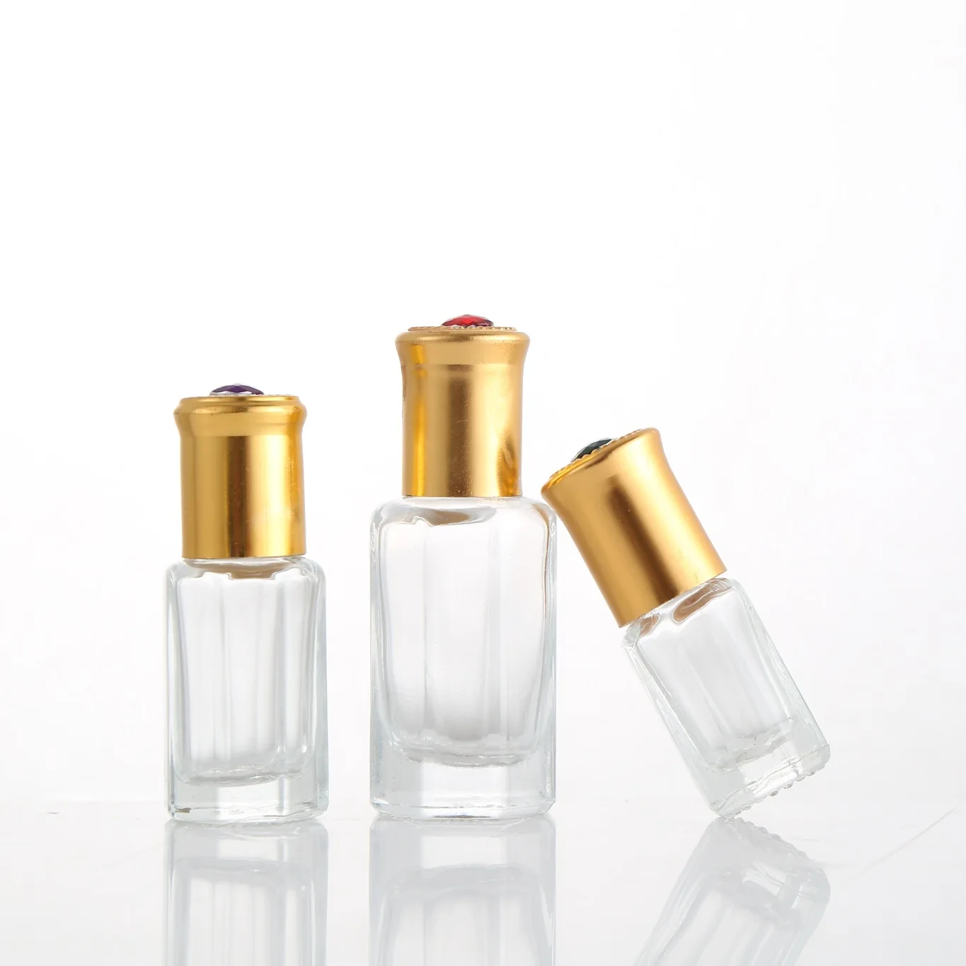 

Wholesale In Stock 3ml 6ml 9ml 12ml Octagonal Roll-on Bottles Glass Essential Oil Roller Perfume Bottle with aluminum cover