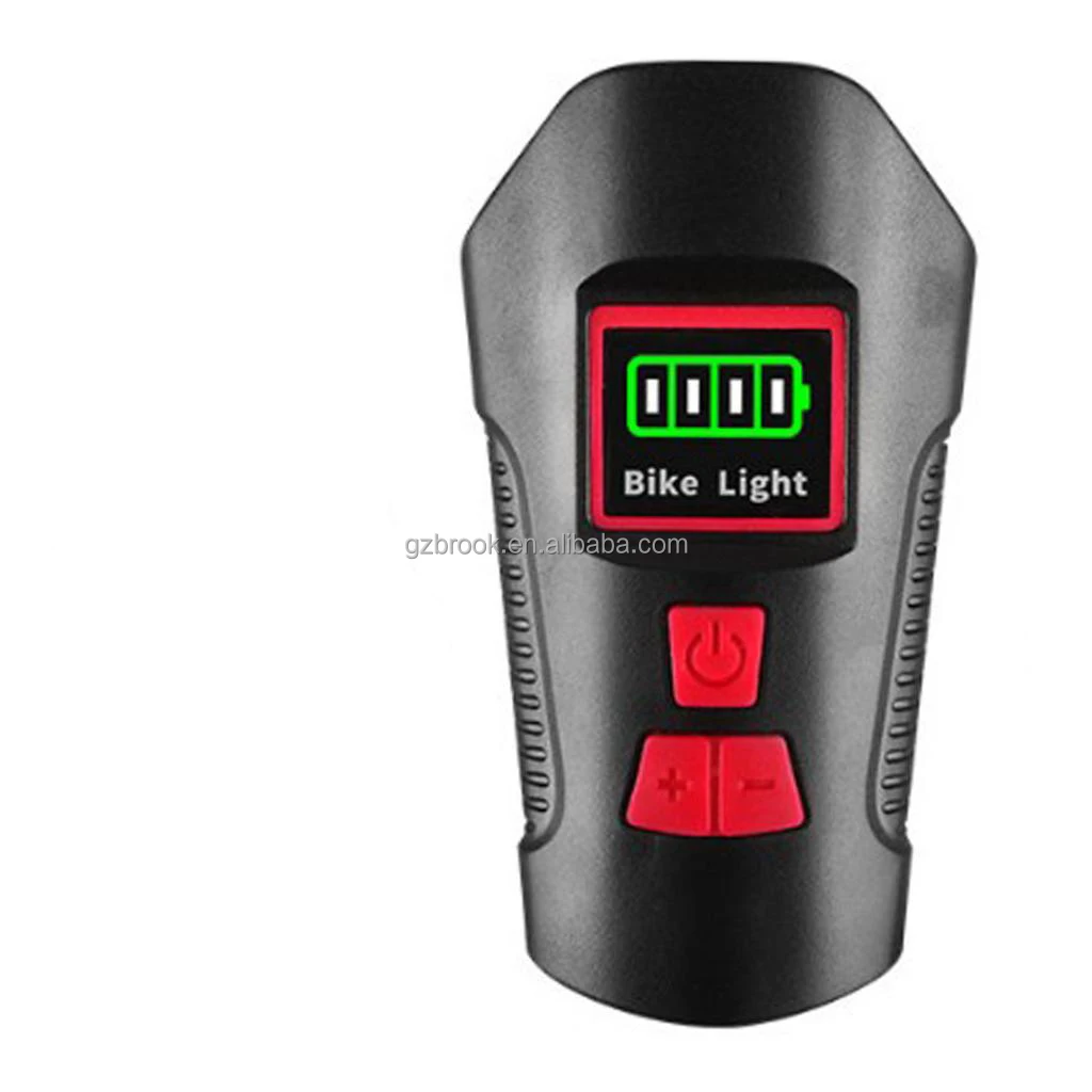 

Bike light waterproof water USB rechargeable front light flashlight cycling head light horn, Black/black red/black blue
