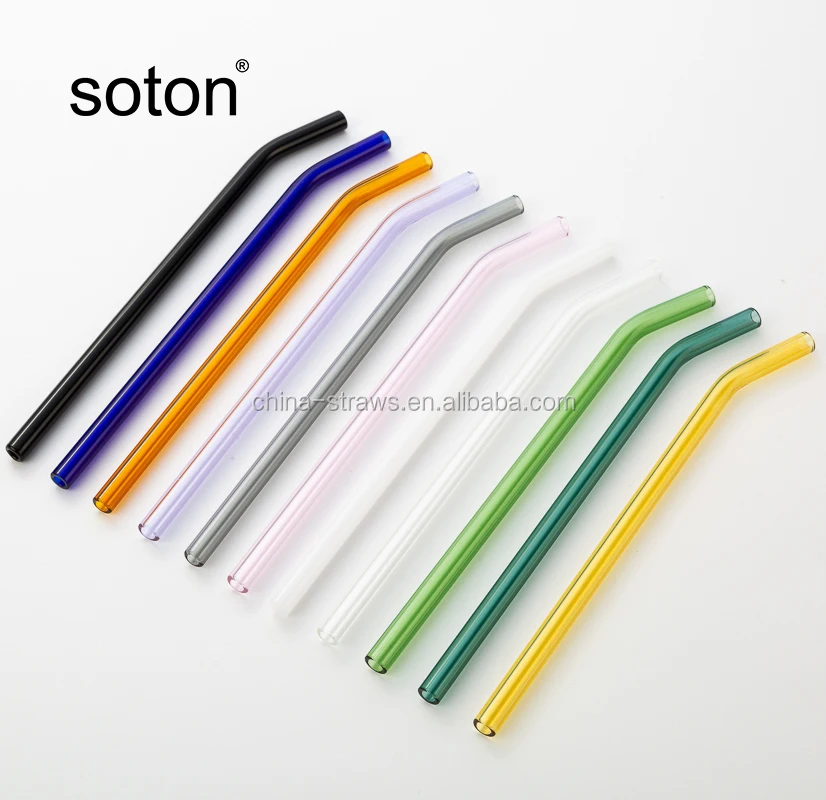 

Transparent Glass Straws Reusable Wedding Birthday Party Drinking Straw Smoothies Frozen Drinks Thick Straws, Panton