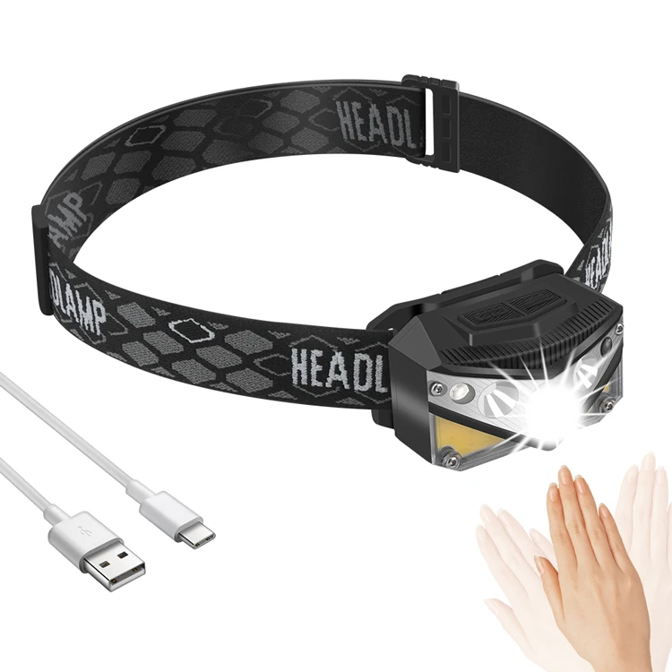 Rechargeable LED Headlamp Indicator 100m Beam Waterproof Led Headlamp Distance Long Runtime for Hiking Camping Work