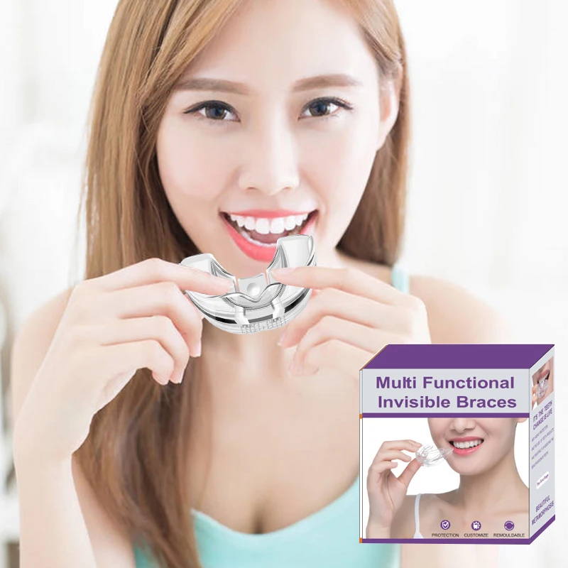 

Multifunctional invisible orthodontic appliance 4D invisible teeth braces orthodontic dental corrector for adults children, Transparent