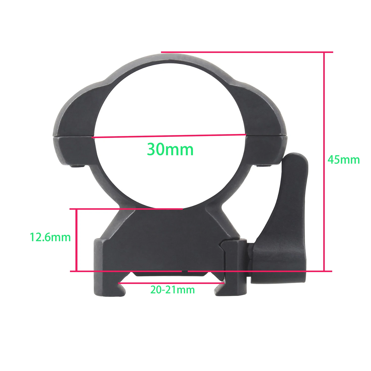 

Funpowerland Steel Material 30mm STEEL Quick Release Weaver Mount Ring High Profile Rifle Scope Mount Ring, Black