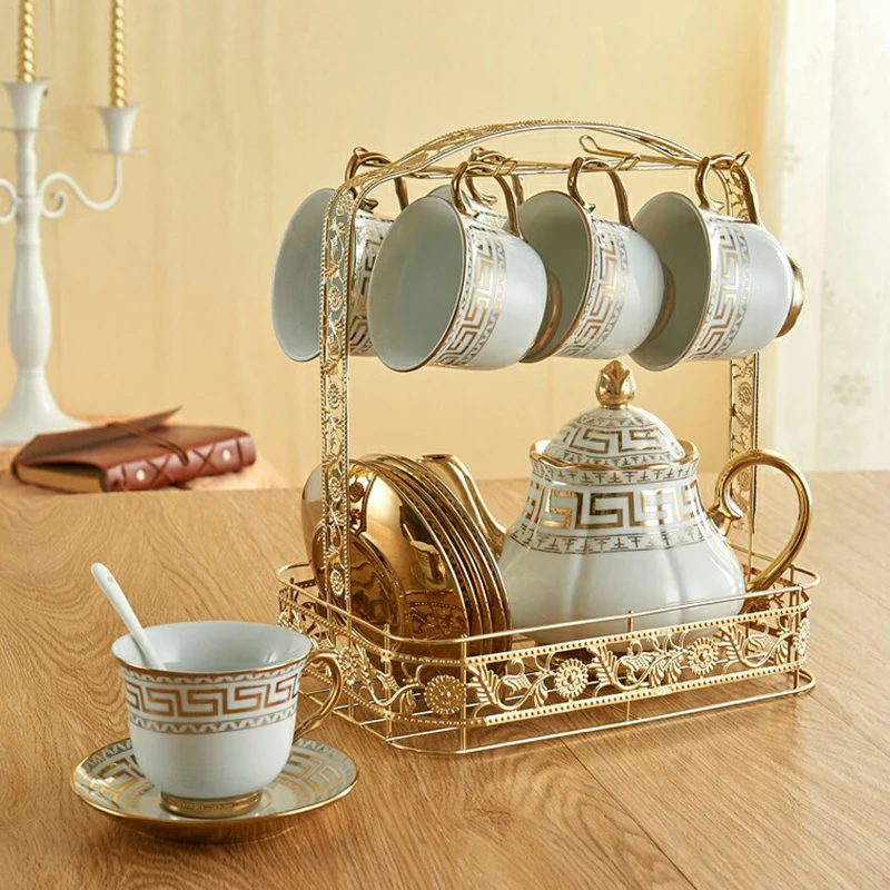 

Gold Vaisselles De Luxe Porcelain Vintage Party Arabic Ceramic Tableware Set From New Bone China