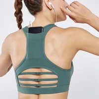 

OEM CUSTOM Breathable SPORT BRA women fitness ACTIVE SPORTS BRA with POCKET