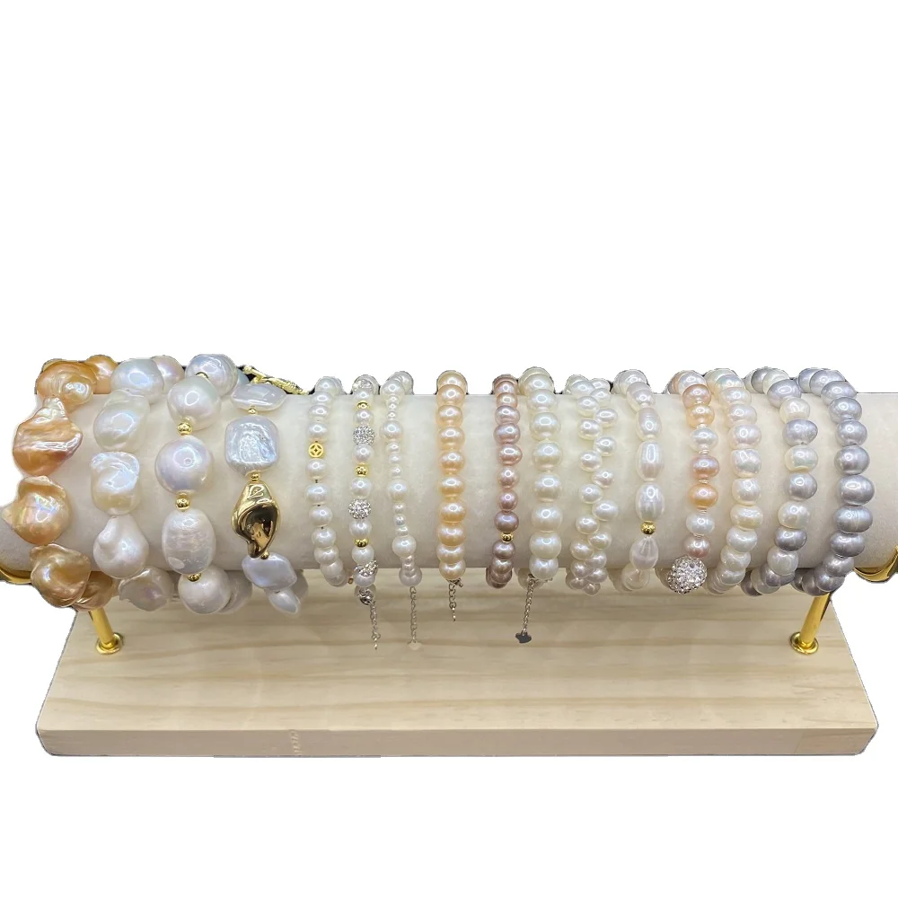 Luxury Women's Bracelet Jewelry Popular Natural Freshwater Pearl 925 Silver Pearl Bracelet Wholesale