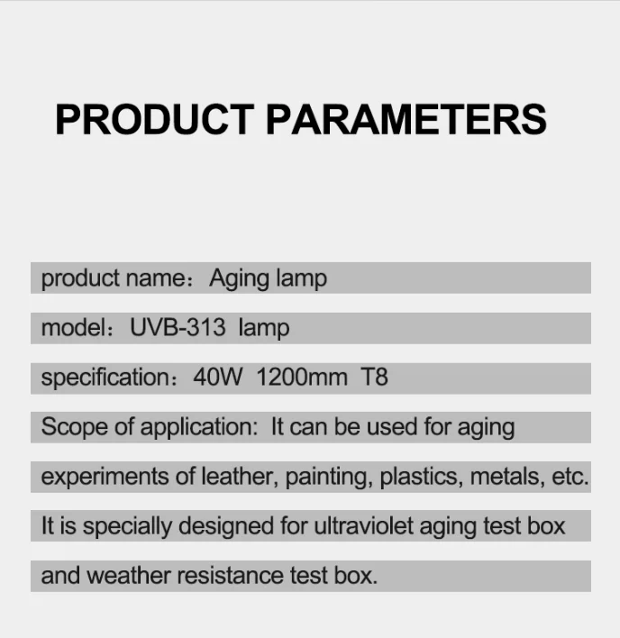 Hot sale 40W T8 Fluorescent UVB Lamp for ageing test