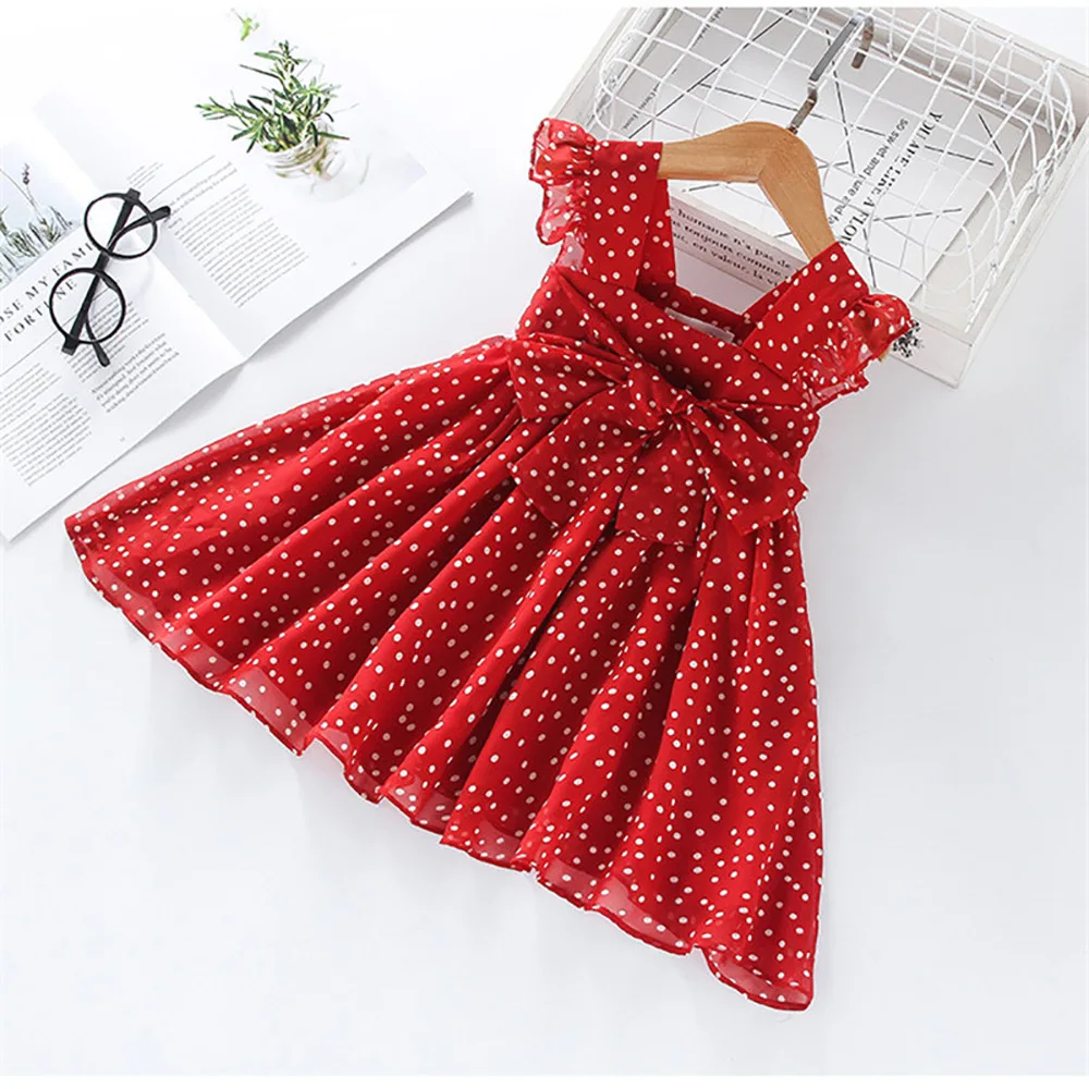 

Baby Girls dress Summer new girls Chiffon Polka Dot sleeveless dress Girls Princess Dresses 2-7 years kids clothing