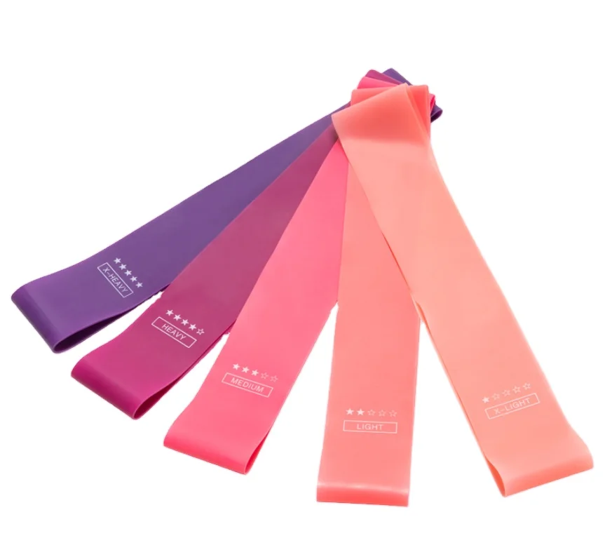 
Hot Products Durable Rubber Yoga Exercise Resistance Loop Band With Set Of 5 