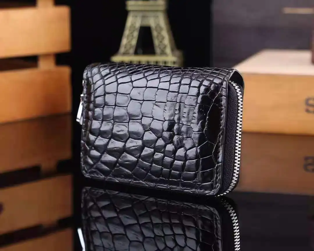 

2021 New Design Top Quality Coin Bag Luxury Classical Exotic Leather Bag Real Crocodile Leather Card Holder for Men, Various