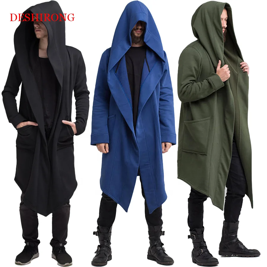 

Autumn And Winter Latest Design Men Long Coat High Quality Men Jacket Hoodies Cloak Cardigan Hooded Sweater Trench Coat Men, 3 colors