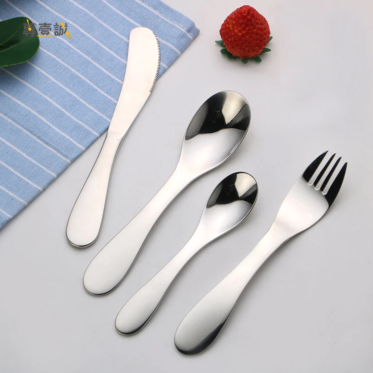 

Food Grade Stainless Steel 304 Cute Baby Children Kids Cutlery Set, Sliver