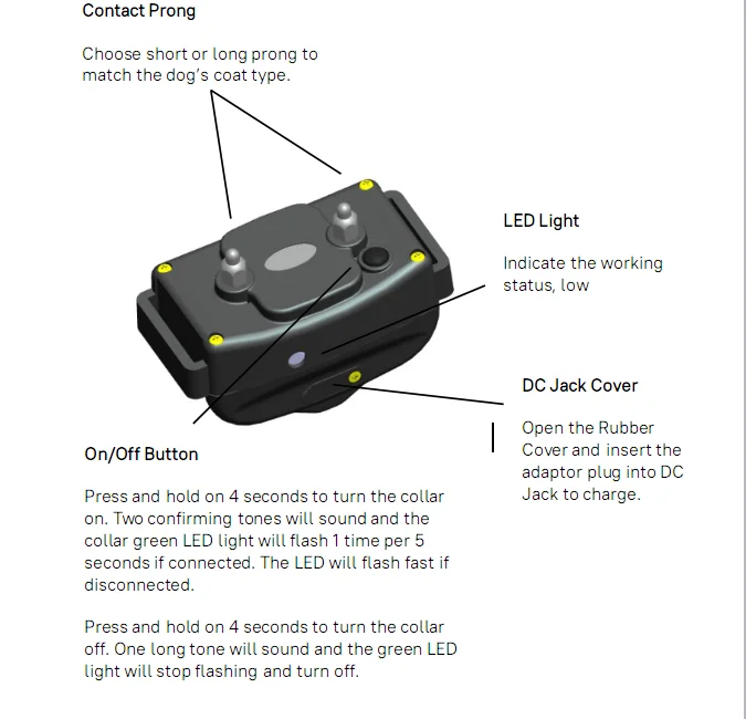 Trainertec Dt3200 Remote 3200 Meters Waterproof Ip67 Rechargeable Dog Shock Collar For Recall