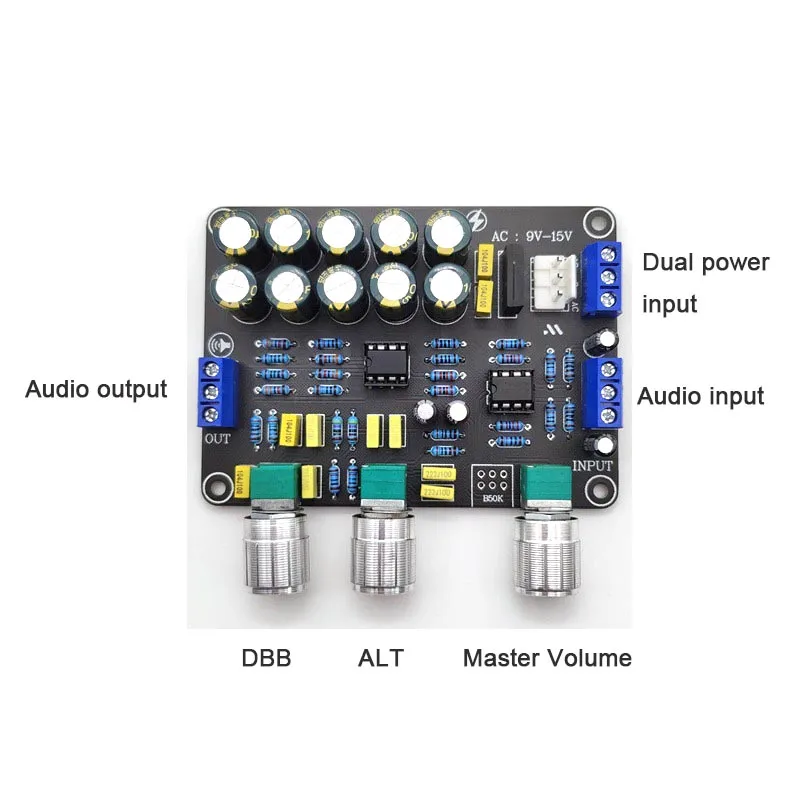 

NE5532 Stereo Pre-amp Preamplifier Tone Board Audio 4 Channels Amplifier Board